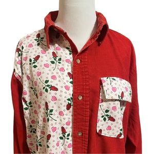 Vintage 1980s Western Corduroy Button Up Shirt